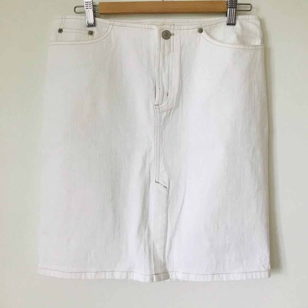 White Denim Slit Skirt Old Navy